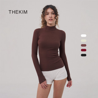 THEKIM Áo thun tăm len giữ nhiệt cổ 3 phân dài tay nhiều màu , áo giữ nhiệt tay chất thun tăm lót lông nhẹ dài trơn T219