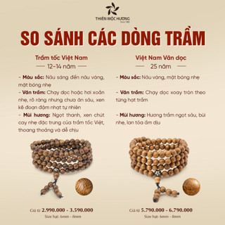 Vòng tay Trầm Hương tự nhiên Bảo Mệnh Trầm - Thiên Mộc Hương - Trầm Tốc Việt Nam thơm dịu nhẹ