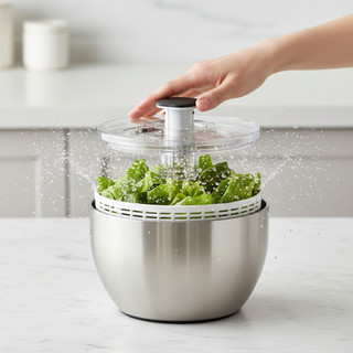 Chậu Rổ Quay Rau Tách Nước Cao Cấp U ULTTY PF360, Bơm Nhẹ Rau Sạch Ráo Tức Thì, Dung Tích 6 Lít