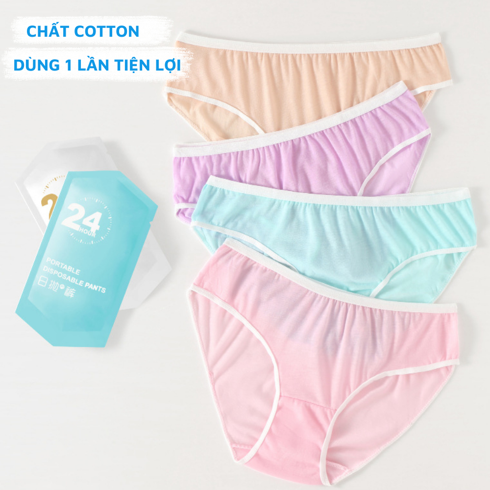 Quần Lót Nữ Cotton Kháng Khuẩn Dùng 1 lần Tiện Lợi, Quần Chip Nữ Cạp Vừa Ôm Dáng Thoải Mái ZANABRA