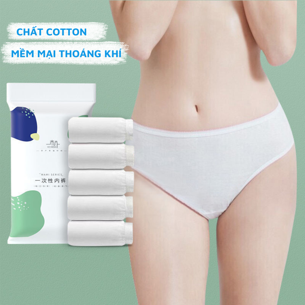 Set Quần Lót Du Lịch, Đi Biển Dùng 1 Lần Tiện Lợi – Quần Lót Cotton Đóng Túi Tiệt Trùng An Toàn ZANABRA