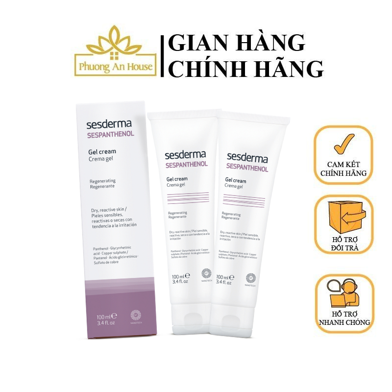 Kem dưỡng ẩm làm dịu, phục hồi da cấp tốc Sesderma Sespanthenol Gel Cream (100ml)