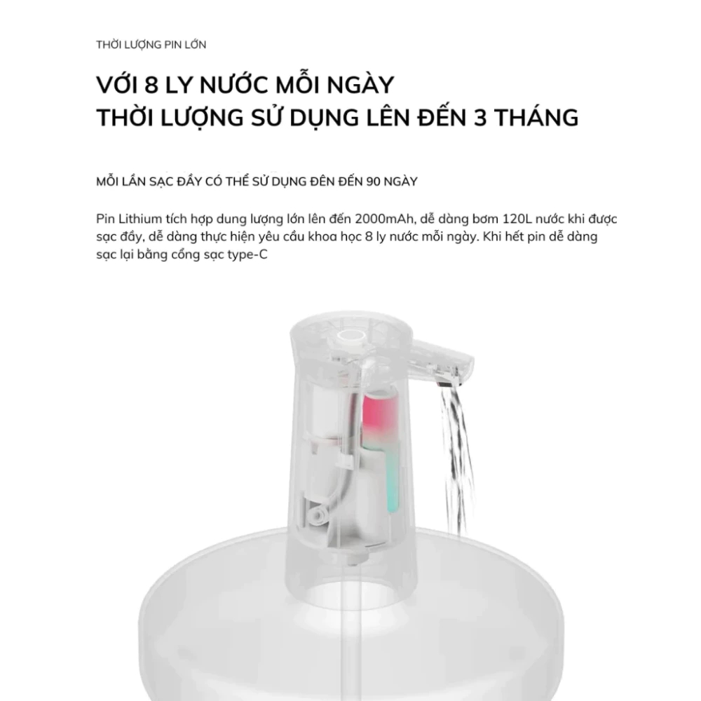 Vòi Nước Tự Động XM DSHJ-S-2004 Thông Minh, Tiện Lợi, Tốc Độ Bơm 1.4Lít/phút, Pin 2000mAh