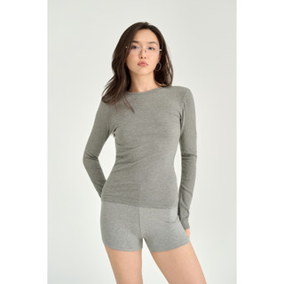 THEKIM Áo thun tăm cotton dài tay cổ tròn nhiều màu , áo giữ nhiệt dài tay basic AD119 dáng thường
