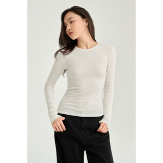 THEKIM Áo thun tăm cotton dài tay cổ tròn nhiều màu , áo giữ nhiệt dài tay basic AD119 dáng thường