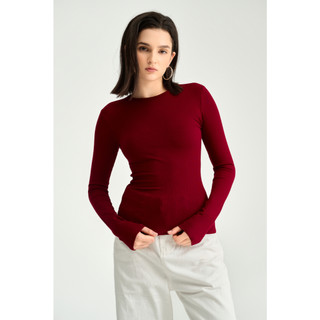 THEKIM Áo thun tăm cotton dài tay cổ tròn nhiều màu , áo giữ nhiệt dài tay basic AD119 dáng thường