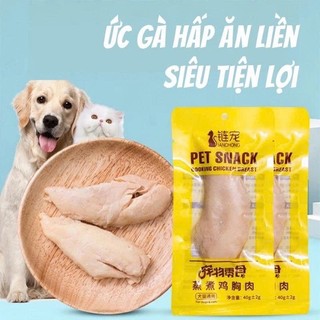 Ức Gà Hấp Hương Vị Thơm Ngon, Giúp Ăn Ngon Miệng Dành Cho Chó Mèo _ Gói Lẻ