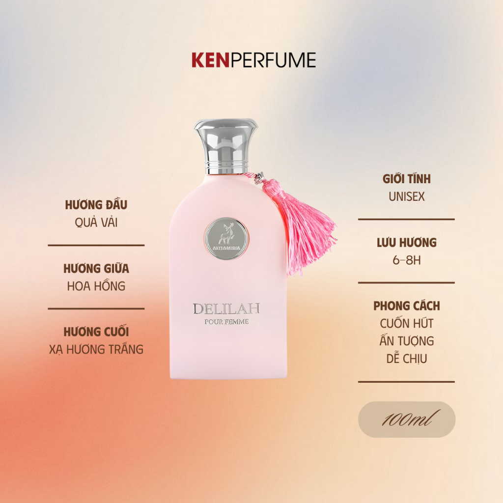 Nước hoa Fullseal 100ML Lattafa Delilah EDP | Nước Hoa Nữ | Ken Perfume