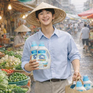 combo 6 lít tặng 1 túi nước giặt xả SiBE m lưu hương nước hoa