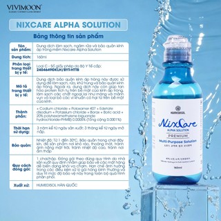 Dung dịch làm sạch lens, ngâm rửa và bảo quản kính áp tròng mềm Nixcare Alpha 160ml