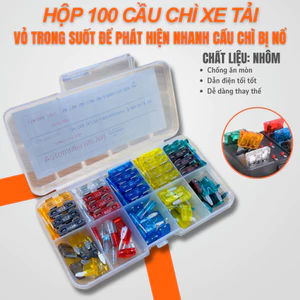 Hộp 100 Cầu Chì Xe Tải Vỏ Trong Suốt – Nhiều Dòng Ampe – Dễ Kiểm Tra