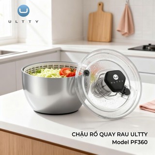 Chậu Rổ Quay Rau Tách Nước Cao Cấp U ULTTY PF360, Bơm Nhẹ Rau Sạch Ráo Tức Thì, Dung Tích 6 Lít