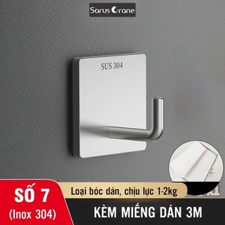 Móc Dán Tường Inox 304 Siêu Dính Chịu Lực 8KG - Móc Treo Quần Áo, Đồ Nhà Tắm, Nhà Bếp Đa Năng