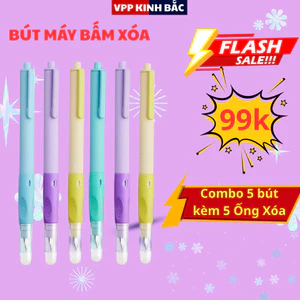 Combo Bút Máy Bấm Xóa F39 Chỉ 99k/ 5 Chiếc Dùng cho Học Sinh - Viết Êm Trơn, Xóa Nhẹ Nhàng, Sạch Sẽ.