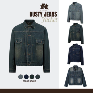 Dusty Jeans Jacket - Áo Jean Nam Form Rộng Màu Dusty Blue (Màu Xanh Đậm)