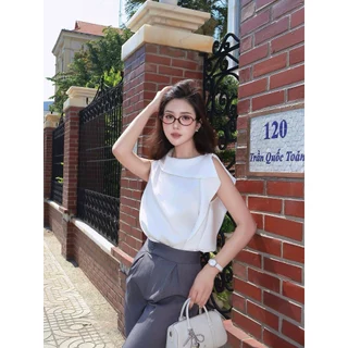 MARC FASHION Áo Kiểu Lụa Vạt Cổ Liền - CBAK122506