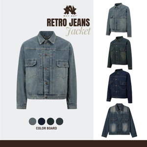 Retro Jeans Jacket - Áo Jean Nam Form Rộng Màu Retro Blue