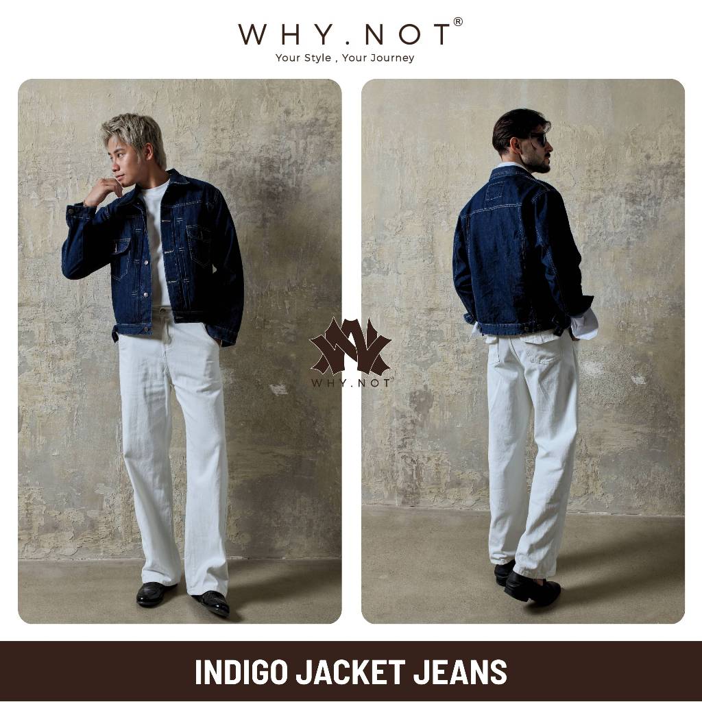 [WHY.NOT] Striped Jeans Jacket - Áo Jean Nam Form Rộng Hoạ Tiết Kẻ Sọc Màu Xanh Chiều Dài Vừa Phải