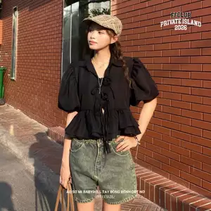 Áo Babydoll form Sơ mi tay bồng bềnh FFCLUB