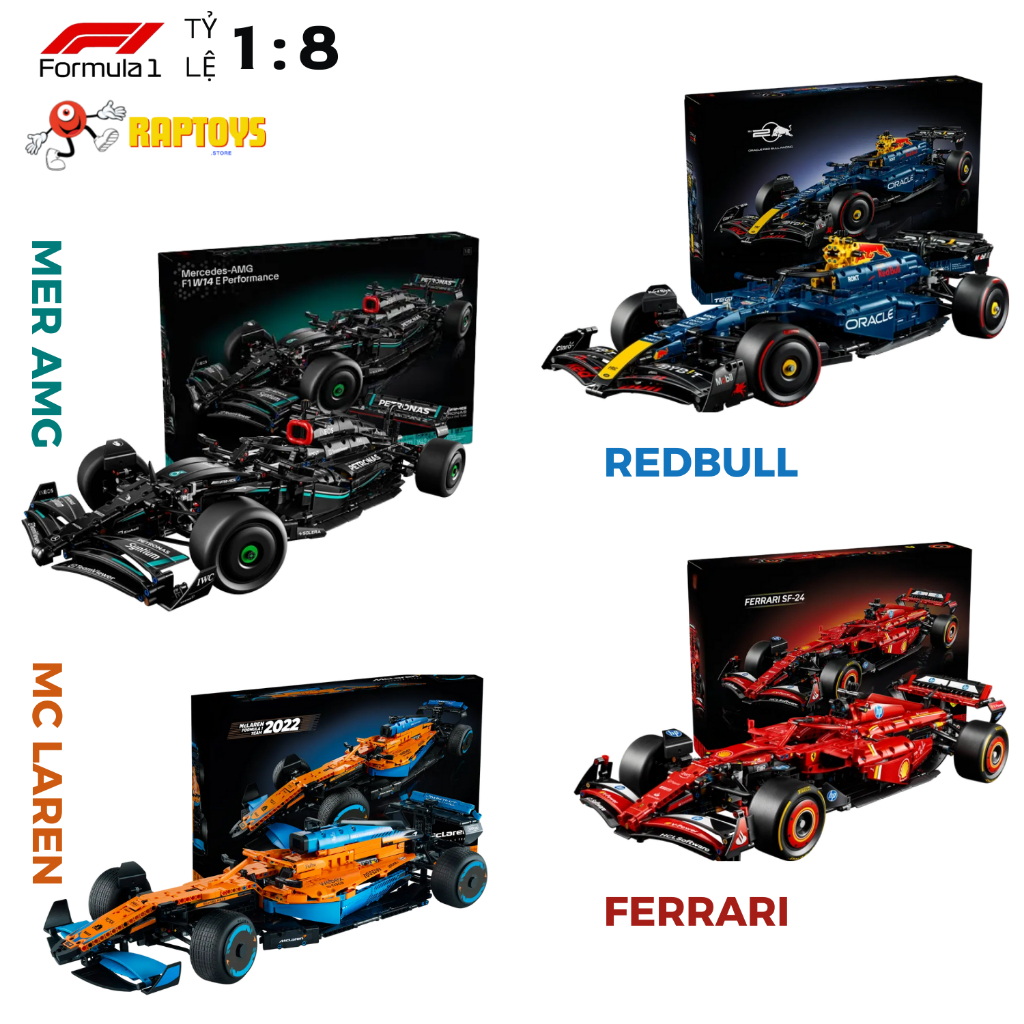 [Hỏa Tốc HCM] Mô hình đồ chơi lắp ráp xe đua Ferrari SF-24 F1 Car, mô hình đồ chơi technic cao cấp.