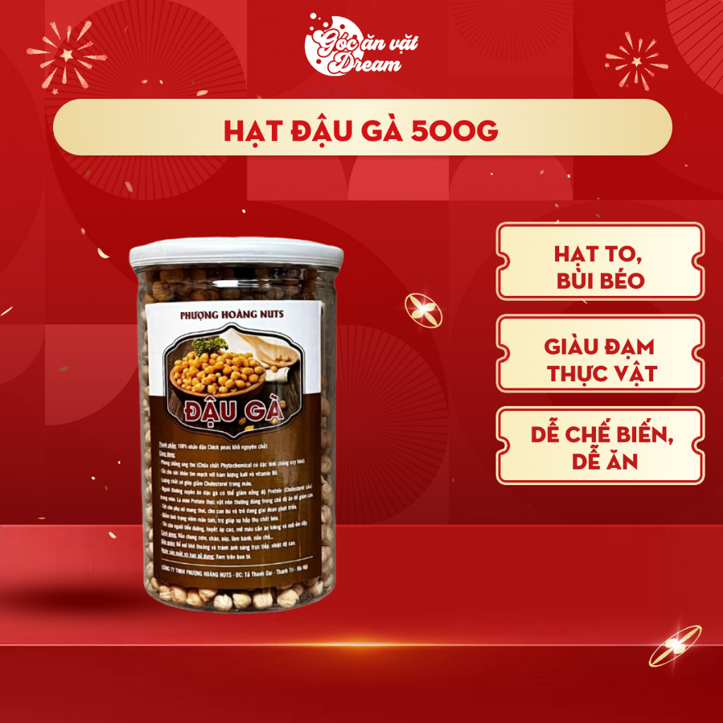 Hạt Đậu Gà 500g, Hạt Dinh Dưỡng, Bùi Béo Tự Nhiên, Snack Hạt Dinh Dưỡng Cao Cấp Ăn Vặt