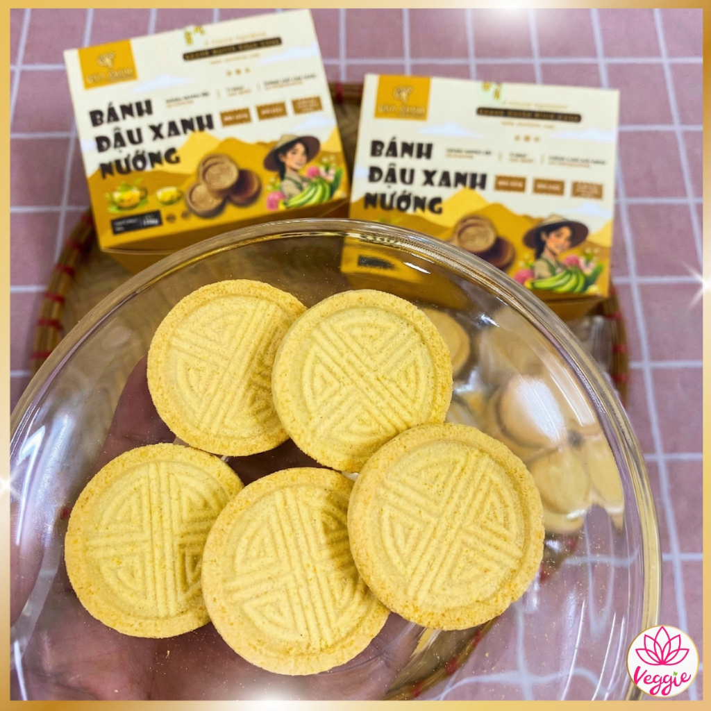 Bánh đậu xanh nướng QNA Farm hộp giấy 150g