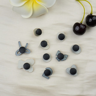 Set 10 Sticker, Charm 3D chủ đề Gấu nơ đen DIY gắn Dép Sục, Cá Sấu JB-202 Mita