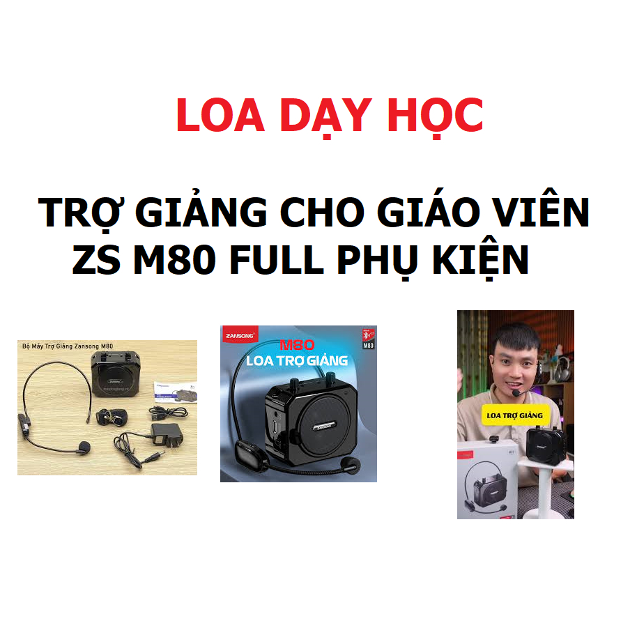 Loa M80 trợ giảng dạy học cho giáo viên, hướng dẫn viên kèm micro không dây