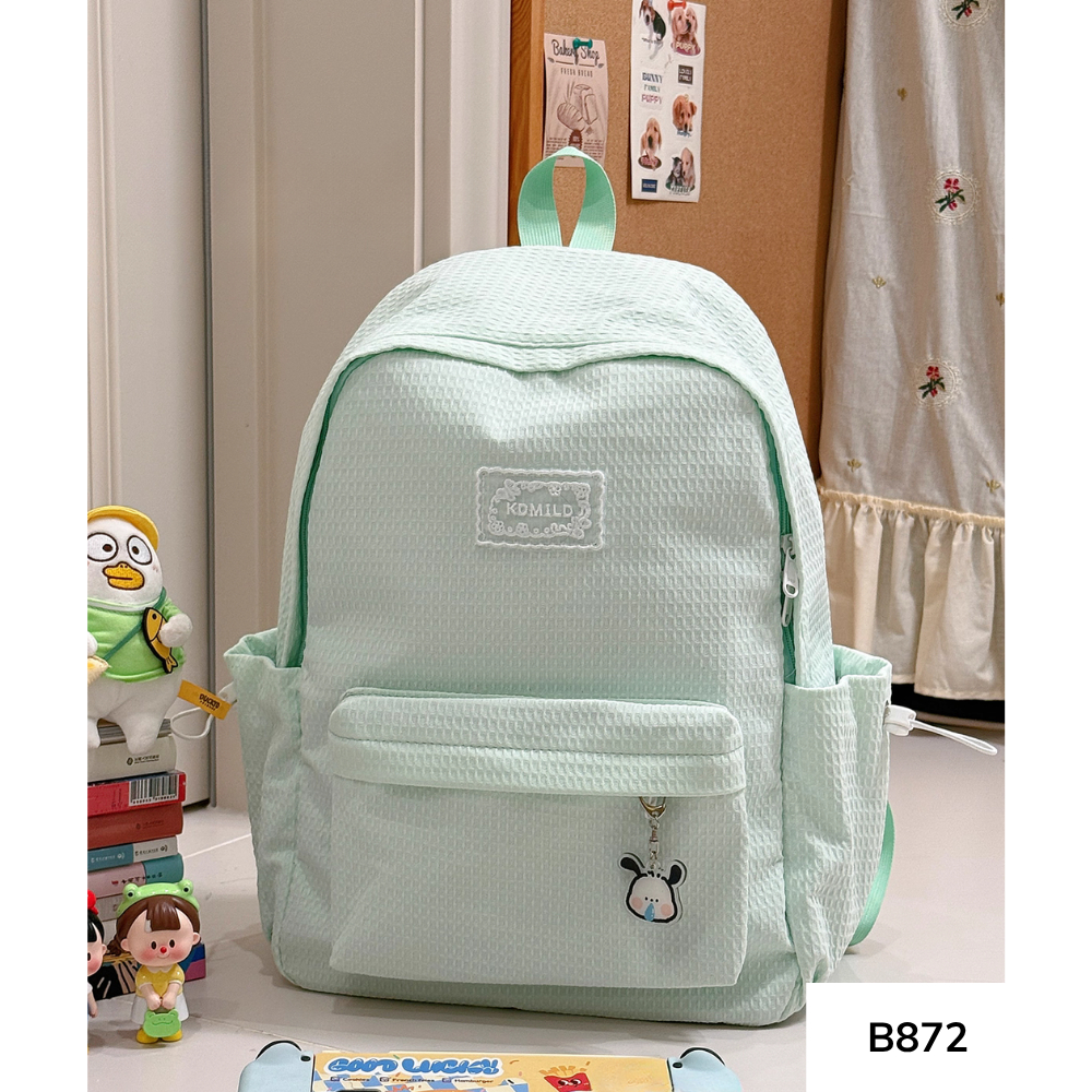 Balo nữ đi học thời trang ullzang hàn quốc, cặp sách học sinh cấp 2 cấp 3 phong cách basic B872 gagastore