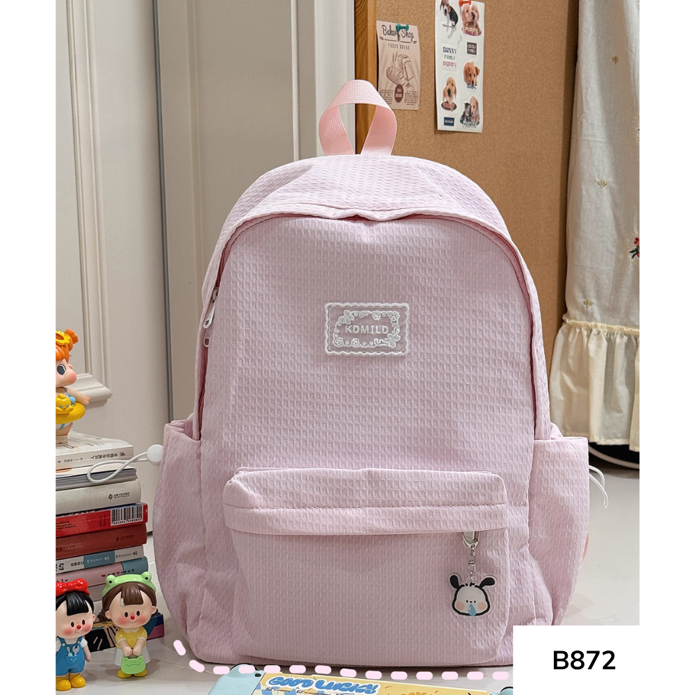 Balo nữ đi học thời trang ullzang hàn quốc, cặp sách học sinh cấp 2 cấp 3 phong cách basic B872 gagastore