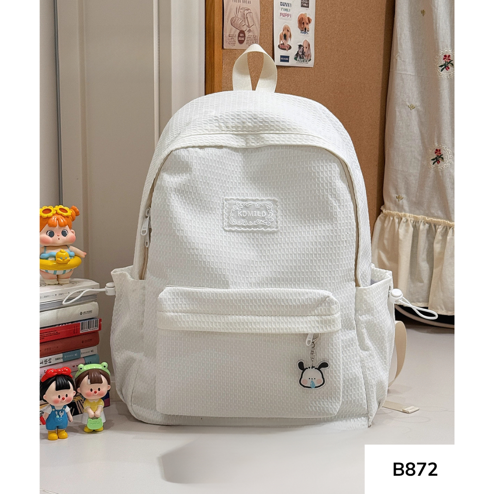 Balo nữ đi học thời trang ullzang hàn quốc, cặp sách học sinh cấp 2 cấp 3 phong cách basic B872 gagastore