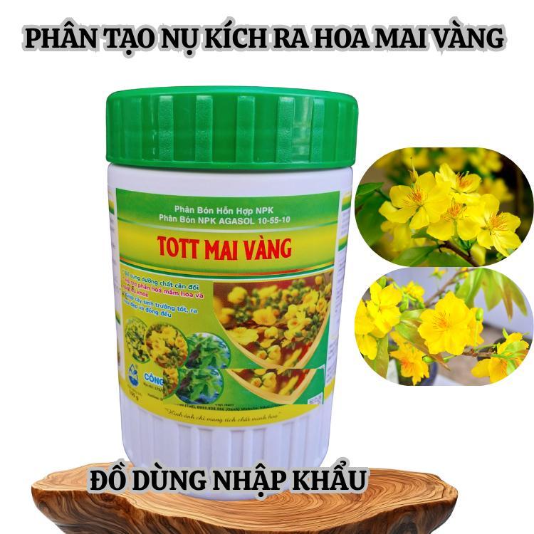 Phân bón siêu lân 10-55-10+TE tạo nụ kích hoa mai vàng -Lọ 100gr