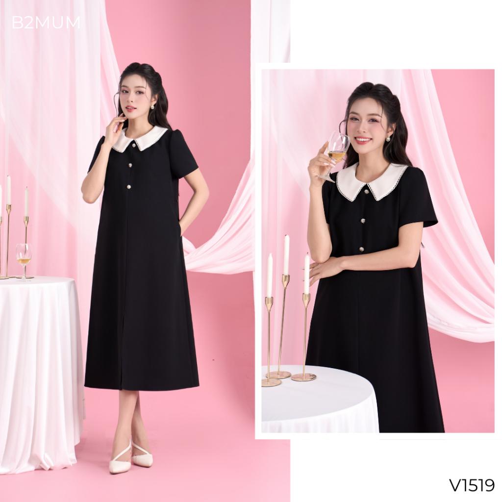 Váy Bầu Suông Dáng Dài Dành Cho Mẹ Bầu & Sau Sinh, Trẻ Trung Mặc Đi Chơi, Lễ Tết V1519 B2MUM