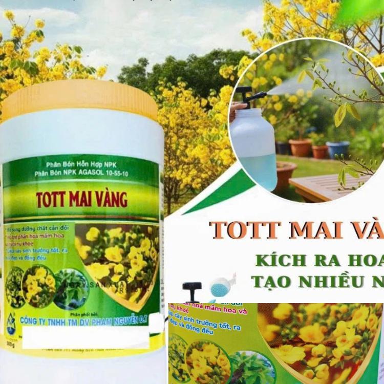 Phân bón siêu lân 10-55-10+TE tạo nụ kích hoa mai vàng -Lọ 100gr