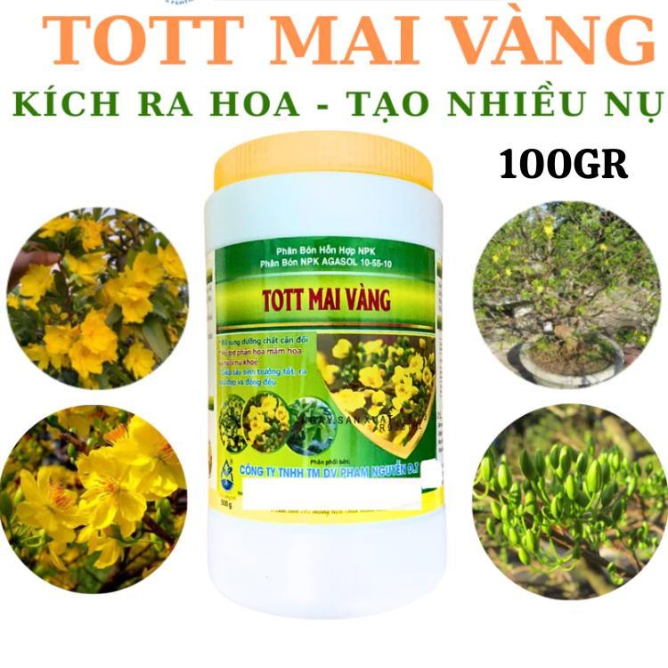 Phân bón siêu lân 10-55-10+TE tạo nụ kích hoa mai vàng -Lọ 100gr