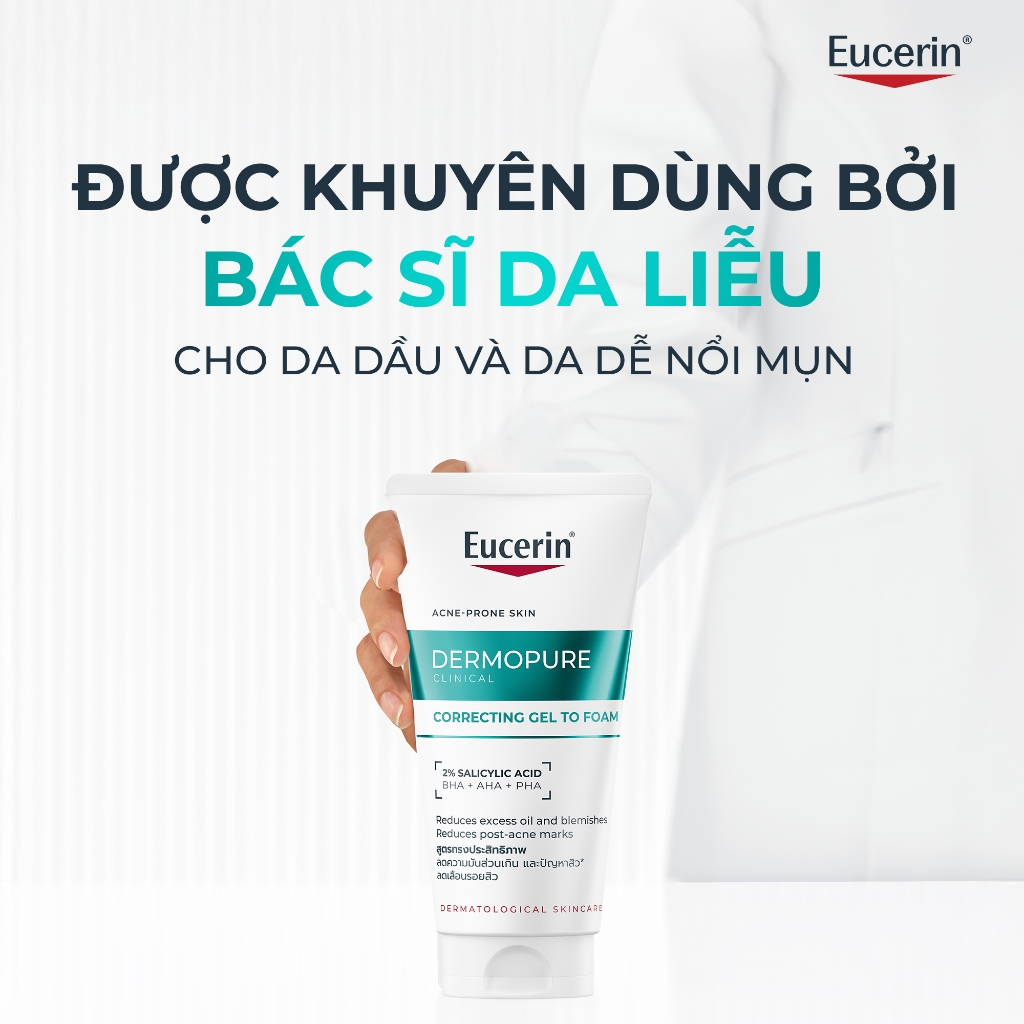 Gel rửa mặt giảm mụn & mờ thâm Eucerin® DermoPure Clinical Correcting Gel To Foam 75ml | Skincare | BigBuy360 - bigbuy360.vn