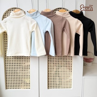 | SEUNKIDS | Áo giữ nhiệt cổ cao bé gái bé trai áo tay dài áo cổ lọ