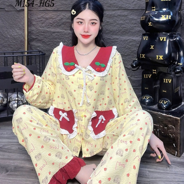 Đồ bộ nữ đồ mặc nhà, đồ ngủ nữ dễ thương, đồ xinh đũi tiểu thư cao cấp nhiều họa tiết hottrend [13].