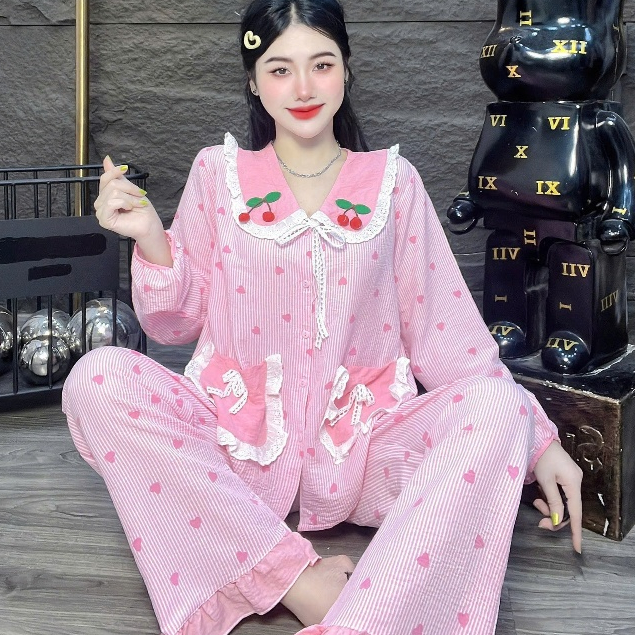 Đồ bộ nữ đồ mặc nhà, đồ ngủ nữ dễ thương, đồ xinh đũi tiểu thư cao cấp nhiều họa tiết hottrend [13].