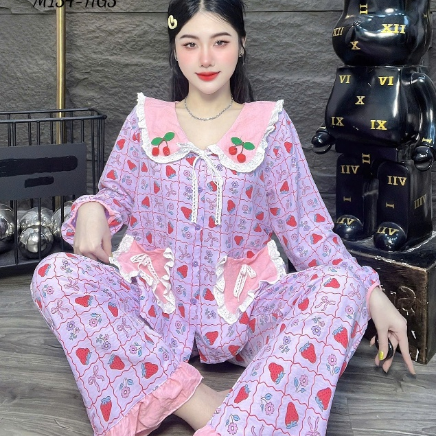 Đồ bộ nữ đồ mặc nhà, đồ ngủ nữ dễ thương, đồ xinh đũi tiểu thư cao cấp nhiều họa tiết hottrend [13].