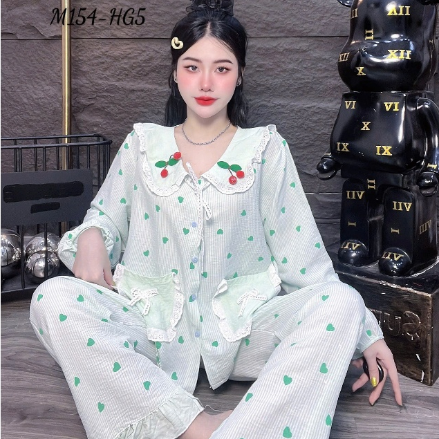 Đồ bộ nữ đồ mặc nhà, đồ ngủ nữ dễ thương, đồ xinh đũi tiểu thư cao cấp nhiều họa tiết hottrend [13].