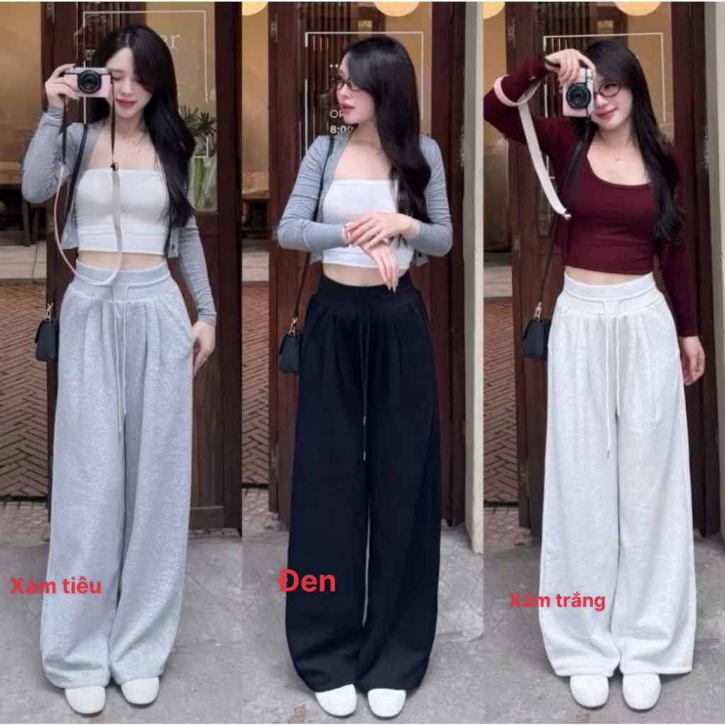 quần nỉ 2 Da dày dặn kèm dây rút