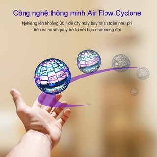 Bóng Bay UFO Phát Sáng LED Có Remote – Fly Orb Spinner Ball Tự Bay Cảm Ứng Tay + Sạc USB Dành Cho Bé
