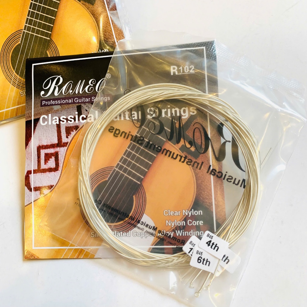 Bộ 6 dây đàn guitar Classic (Dây nilon) Romeo Normal Tension R102N ...