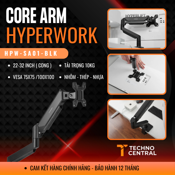 Giá đỡ màn hình / Tay Arm màn hình HyperWork Core Arm HPW-SA01-BLK Đen ...