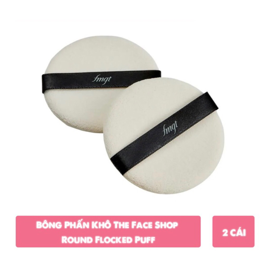 Bông tán phấn Round Flocked Puff The Face Shop