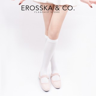 Erosska  - Giày búp bê nữ ballet core mũi tròn, quai ngang thời trang chất liệu da lộn - EL091