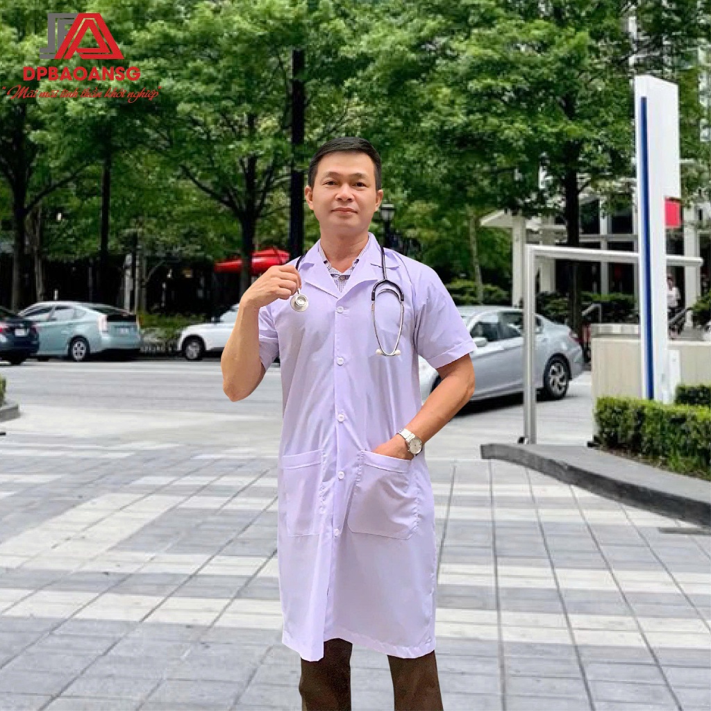 Áo Blouse Trắng Nam Nữ Form Dài Tay Ngắn – Chất Kate Mềm Mát Chuẩn Đồng Phục Y Tế