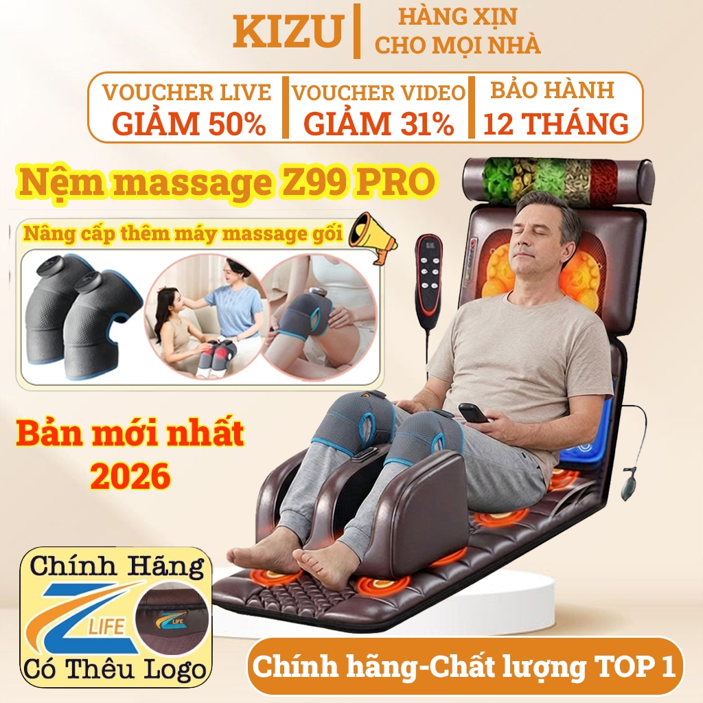 [ Chính Hãng-Thêu Logo ZLIFE ] Đệm massage toàn thân ngọc bích ZLIFE ...