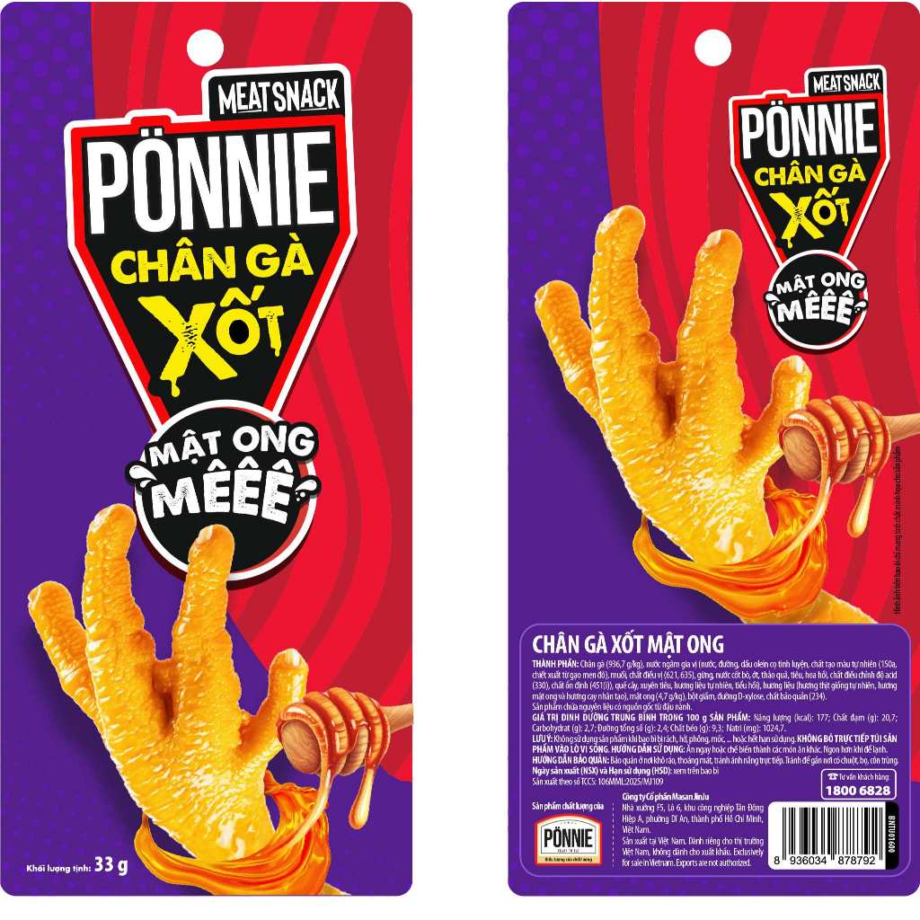 [Chọn vị] Combo 10 cây chân gà Ponnie 33gr